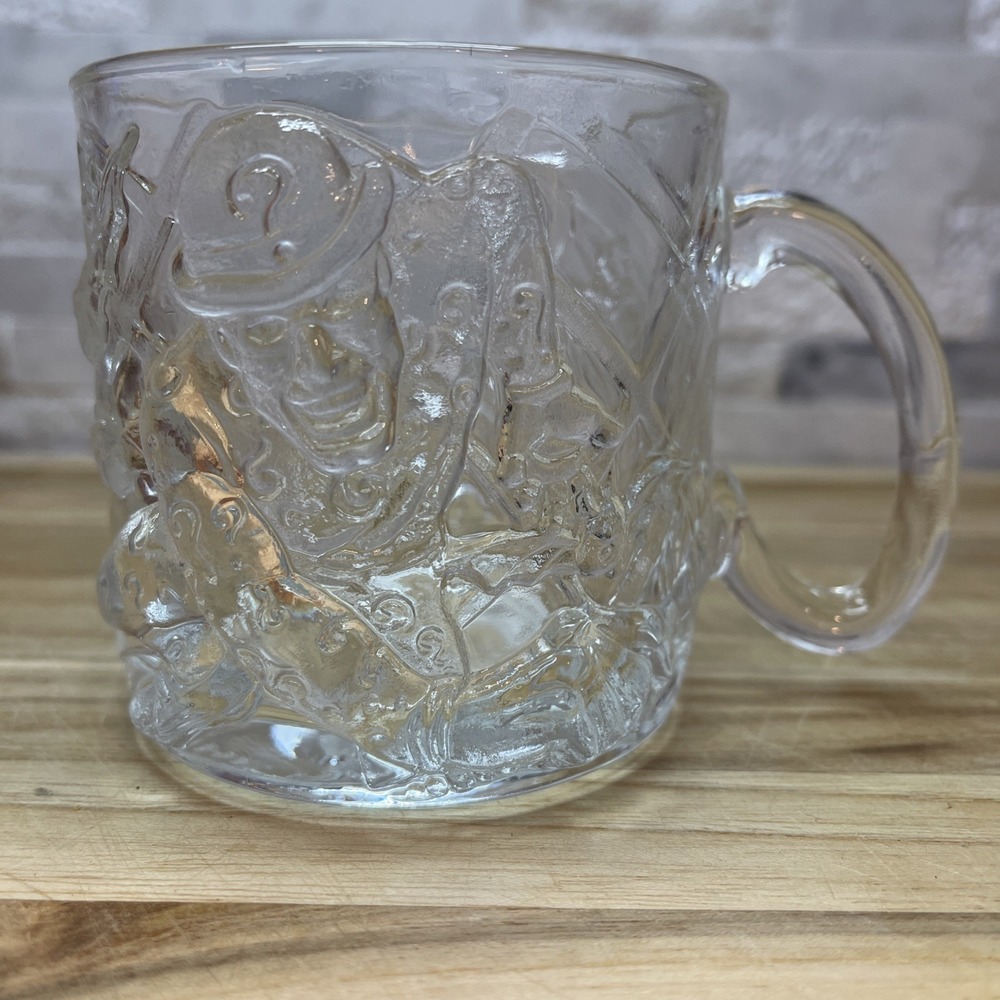 Vintage 1995 McDonald's Batman Forever The Riddler Embossed Glass Mug Cup France